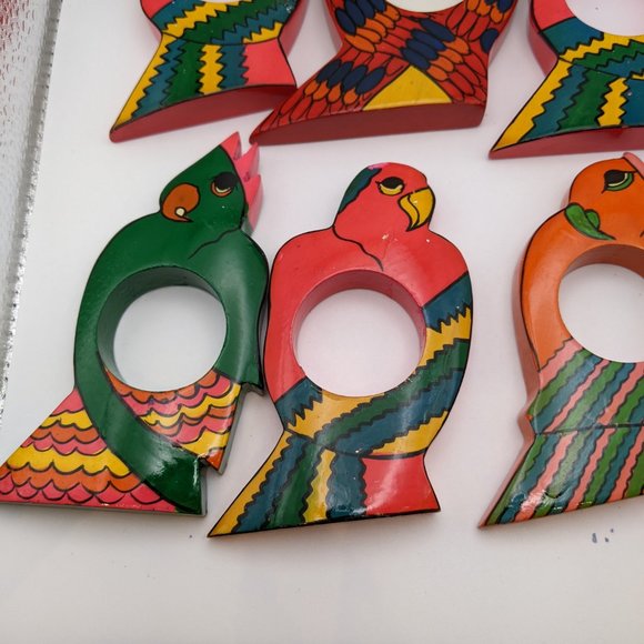 Napkin Rings Set of Eight (8) Tropical Bird Theme Decor - Picture 2 of 10